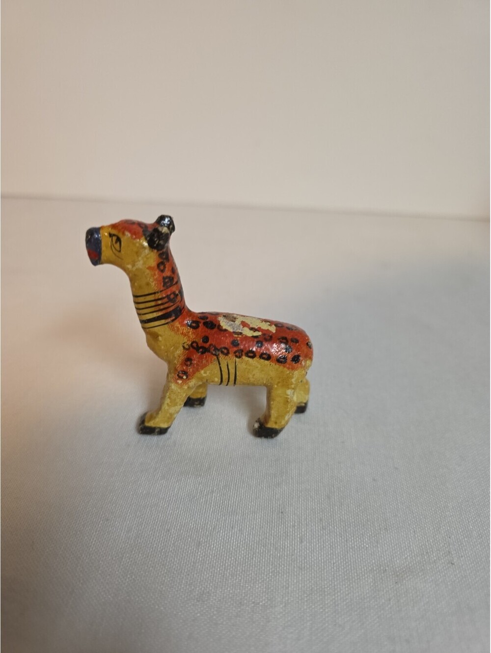 Vintage Indian Folk Art Miniature Animal Figurine Hand Painted Paper Mache 2.5